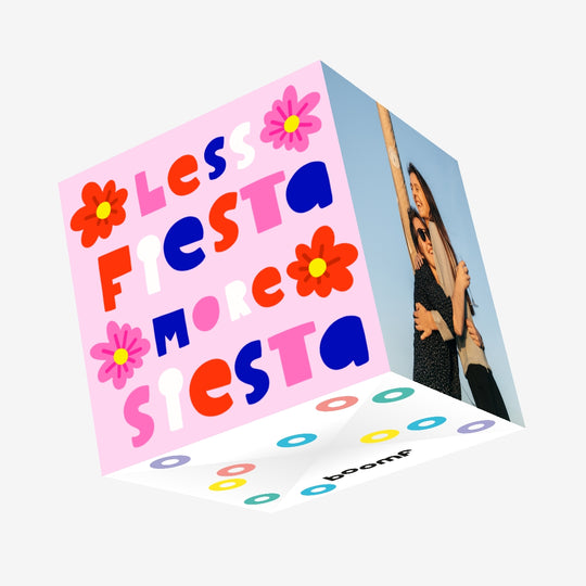 Less Fiesta More Siesta Flowers Confetti-exploding Greetings Card