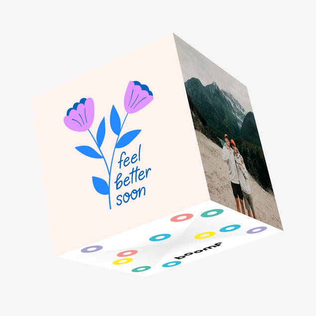 Feel Better Soon Purple Tulips Confetti-exploding Greetings Card