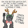 Santa Paws Funny Christmas Card