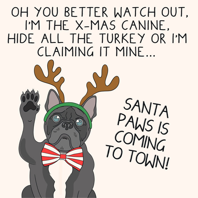 Santa Paws Funny Christmas Card