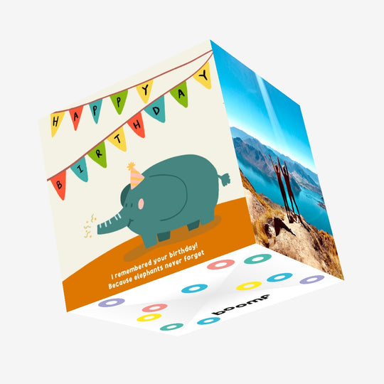 Funny Elephant Birthday Confetti-exploding Greetings Card