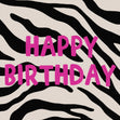 Zebra Print Birthday Confetti-exploding Greetings Card