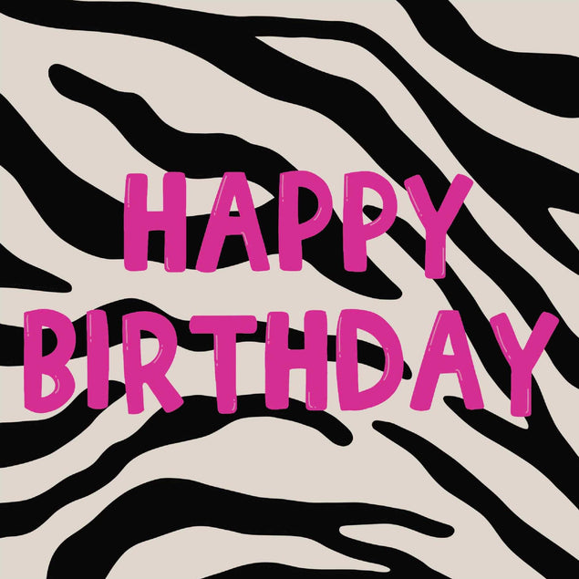 Zebra Print Birthday Confetti-exploding Greetings Card