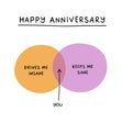 Funny Drives Me Insane And Keeps Me Sane Anniversary Confetti-exploding Greetings Card