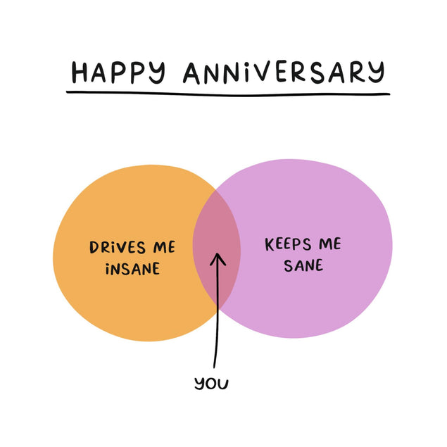 Funny Drives Me Insane And Keeps Me Sane Anniversary Confetti-exploding Greetings Card