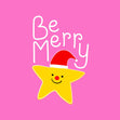 Be Merry Christmas Star Pink Confetti-exploding Greetings Card
