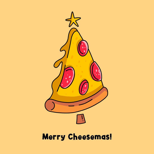 Merry Cheesemas! Funny Pizza Christmas Confetti-exploding Greetings Card
