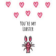 You're My Lobster Pink Hearts Confetti-exploding Greetings Card