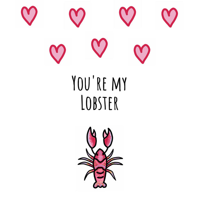 You're My Lobster Pink Hearts Confetti-exploding Greetings Card