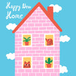 Happy New Home Pink House Confetti-exploding Greetings Card