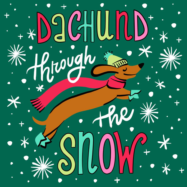Dachund Through The Snow Confetti-exploding Greetings Card