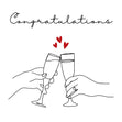 Congratulations Elegant Engagement Confetti-exploding Greetings Card