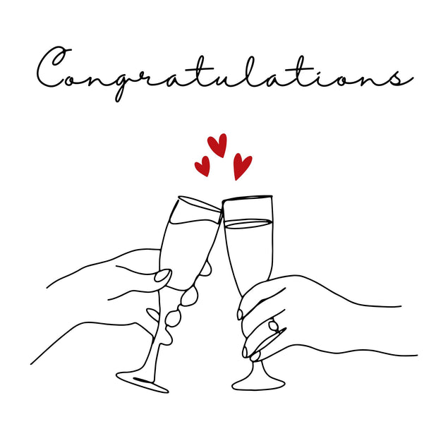 Congratulations Elegant Engagement Confetti-exploding Greetings Card
