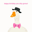 Happy Birthday You Silly Goose Funny Confetti-exploding Greetings Card