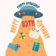 Party Spaceship Happy 83rd Birthday Confetti-exploding Greetings Card