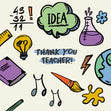 Thank You Teacher School Symbols Confetti-exploding Greetings Card