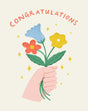 Congratulations Flowers Confetti-exploding Greetings Card