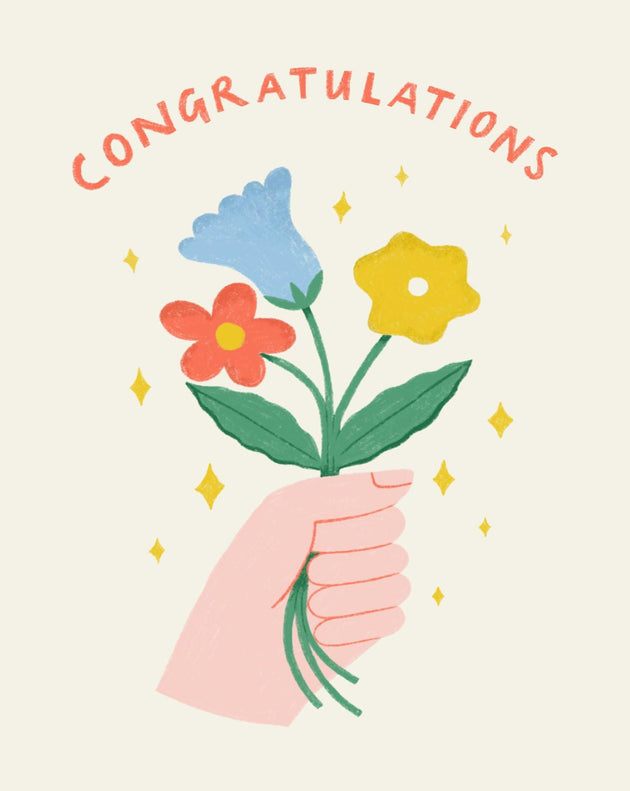 Congratulations Flowers Confetti-exploding Greetings Card