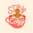 Stay Cozy - Gingerbread Confetti-exploding Greetings Card