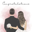 Congratulations Beautiful Illustration Wedding Confetti-exploding Greetings Card