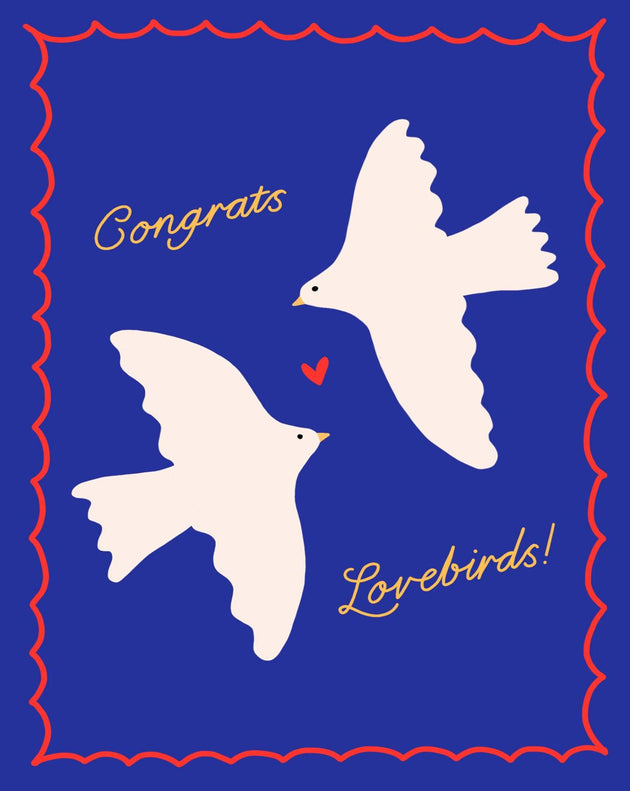 Congrats Lovebirds Wedding/Engagement Confetti-exploding Greetings Card