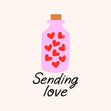Sending Love Heart Bottle Thinking Of You Confetti-exploding Greetings Card