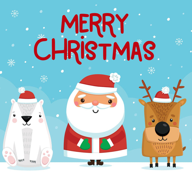 Polar Bear, Santa And Reindeer Christmas Confetti-exploding Greetings Card