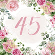 45th Birthday Pink Flowers Confetti-exploding Greetings Card