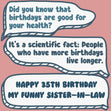Funny Dialogues Happy 35th Birthday Sister-In-Law Confetti-exploding Greetings Card