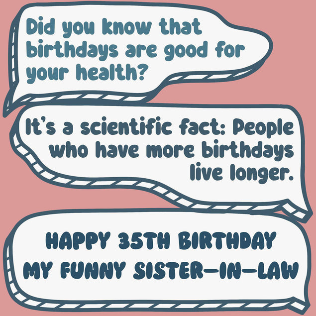 Funny Dialogues Happy 35th Birthday Sister-In-Law Confetti-exploding Greetings Card