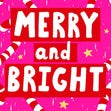Merry and Bright Candy Cane Design Christmas Confetti-exploding Greetings Card