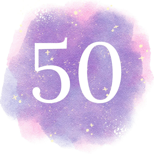 50th Birthday Purple Sky Confetti-exploding Greetings Card
