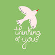 Thinking Of You Bird Green Confetti-exploding Greetings Card