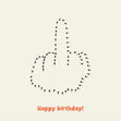 Dot To Dot Middle Finger Birthday Confetti-exploding Greetings Card