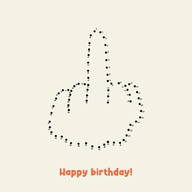 Dot To Dot Middle Finger Birthday Confetti-exploding Greetings Card