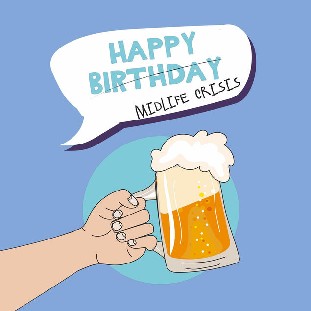 Glass Of Beer Midlife Crisis Birthday Confetti-exploding Greetings Card
