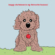 Happy Christmas Cute Cavapoo Confetti-exploding Greetings Card