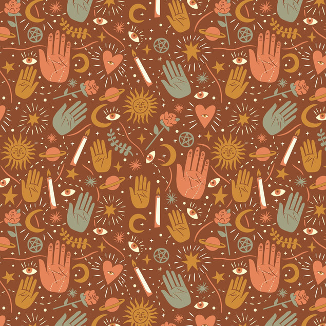 Brown Illustrated Magical Confetti-exploding Greetings Card