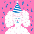 Birthday Poodle Dog Confetti-exploding Greetings Card