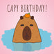 Capy Birthday! - Cute Capybara Confetti-exploding Greetings Card