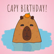Capy Birthday! - Cute Capybara Confetti-exploding Greetings Card