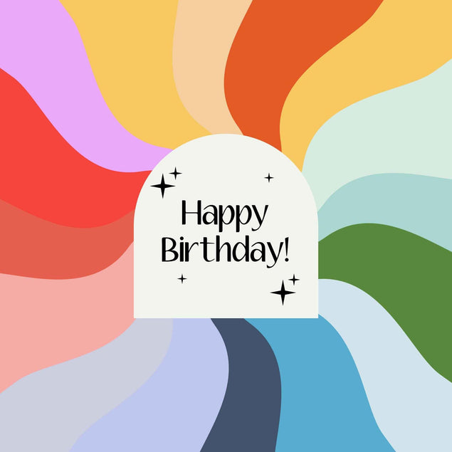 Rainbow Swirls Birthday Confetti-exploding Greetings Card