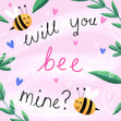Will You Bee Mine? Cute Valentine's Day Confetti-exploding Greetings Card
