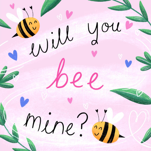 Will You Bee Mine? Cute Valentine's Day Confetti-exploding Greetings Card