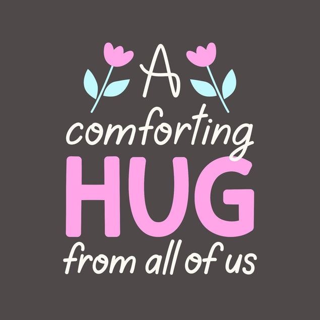 A Comforting Hug From All Of Us Black Confetti-exploding Greetings Card