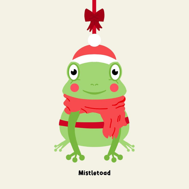 Mistletoad - Cute Toad Funny Christmas Confetti-exploding Greetings Card
