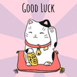 Good Luck Lucky Cat Confetti-exploding Greetings Card