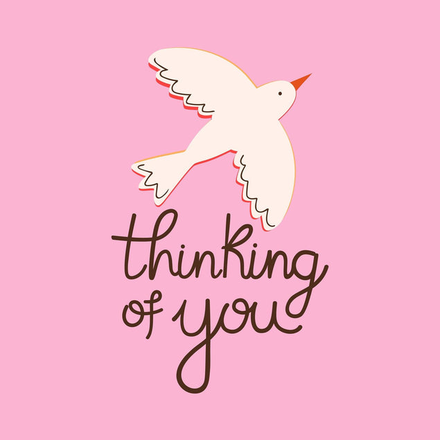 Thinking Of You Bird Pink Confetti-exploding Greetings Card