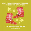 Happy Leather Anniversary To My Boot-iful Wife - Funny 3rd Anniversary Confetti-exploding Greetings Card