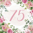 75th Birthday Pink Flowers Confetti-exploding Greetings Card